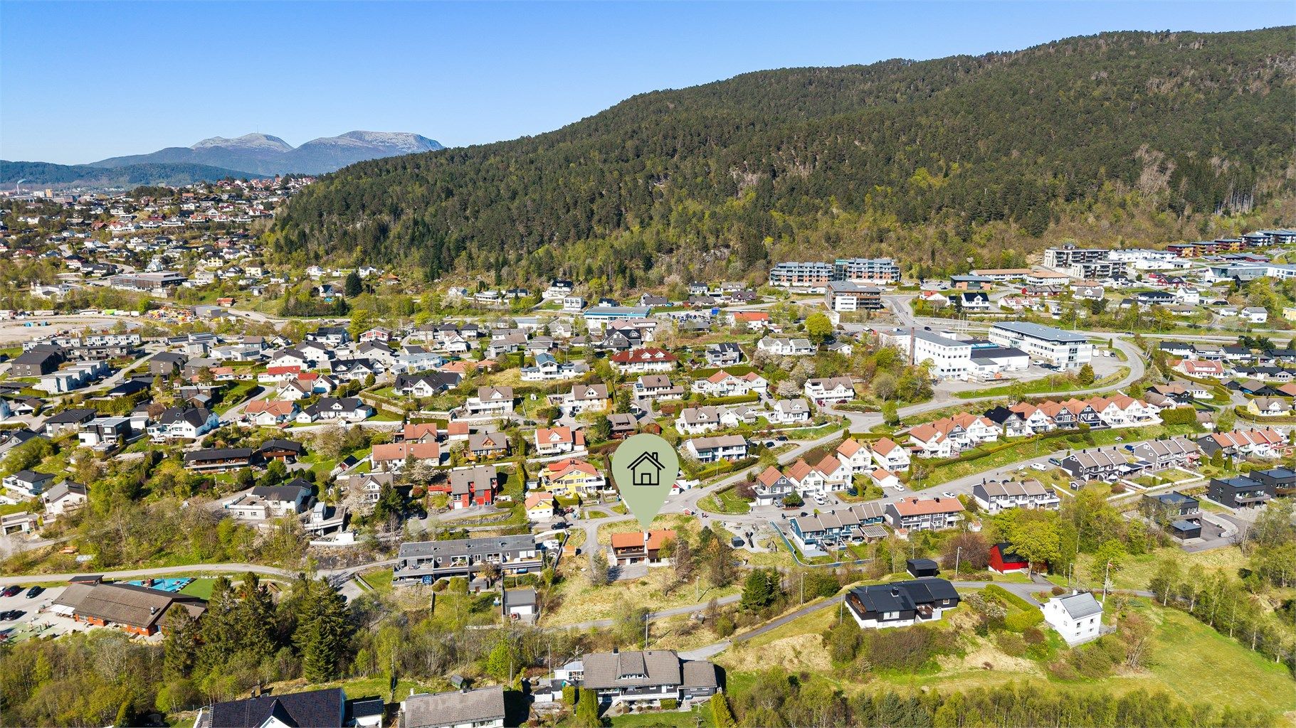 Dronebilde av nærområde