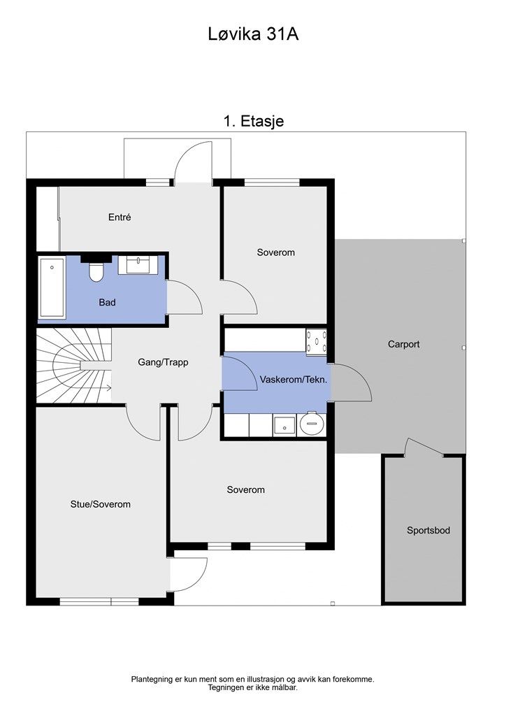2 D plantegning 1. etasje
