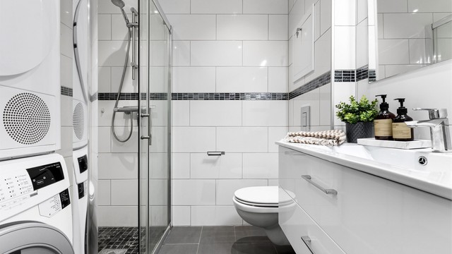Badet ble oppgradert i regi av borettslaget rundt 2016.