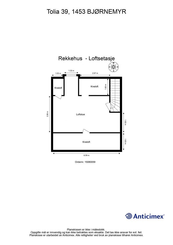 Plantegning loftsetasje 