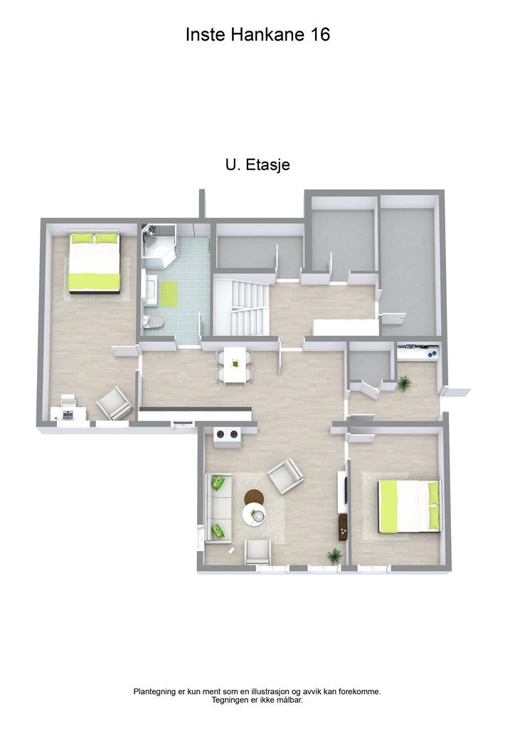 3 D plantegning underetasje