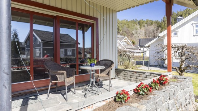 Koselig takoverbygget uteplass