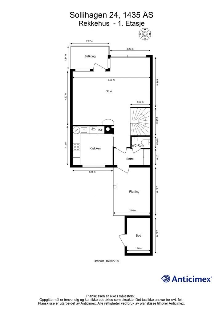 Plantegning-Rekkehus - 1. etasje