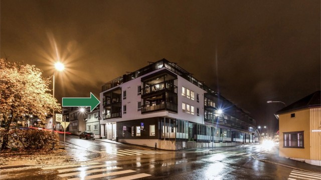 Bygget fra 2015 har en sentral og attraktiv beliggenhet på Bragernes i Drammen.
Foto: Haiman Askari