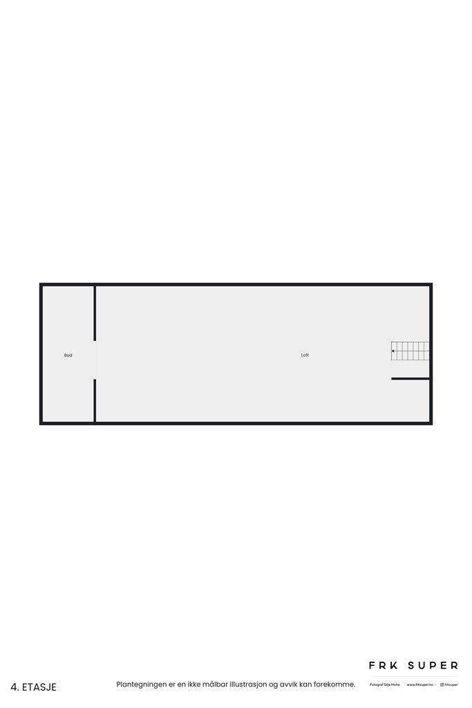 Plantegning av uinnredet loft.