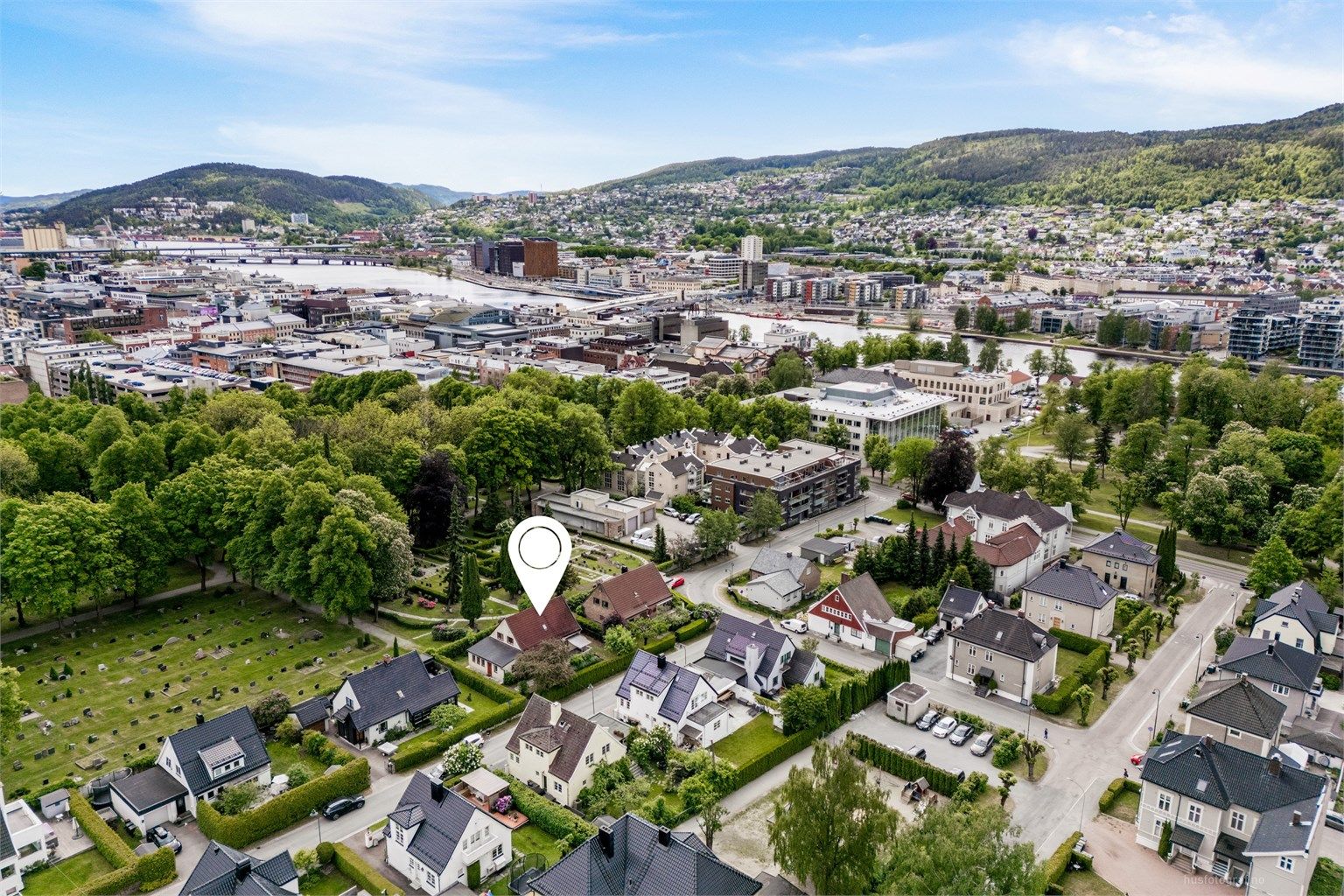 Tilbaketrukket byområde i et av Drammens mest idylliske boligstrøk