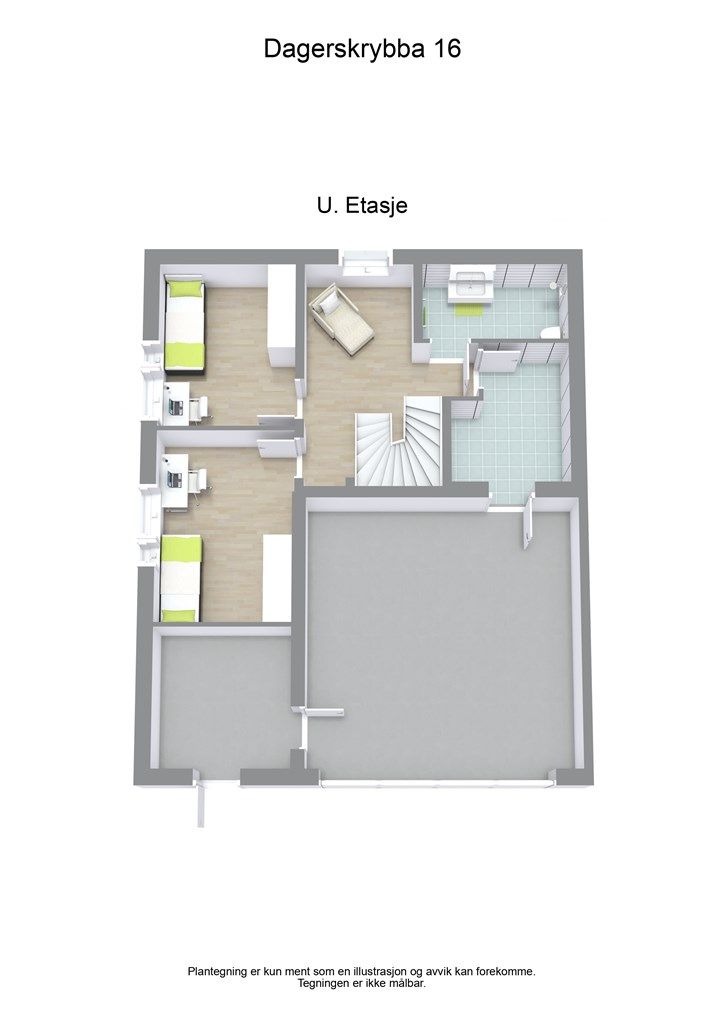 3 D plantegning underetasje