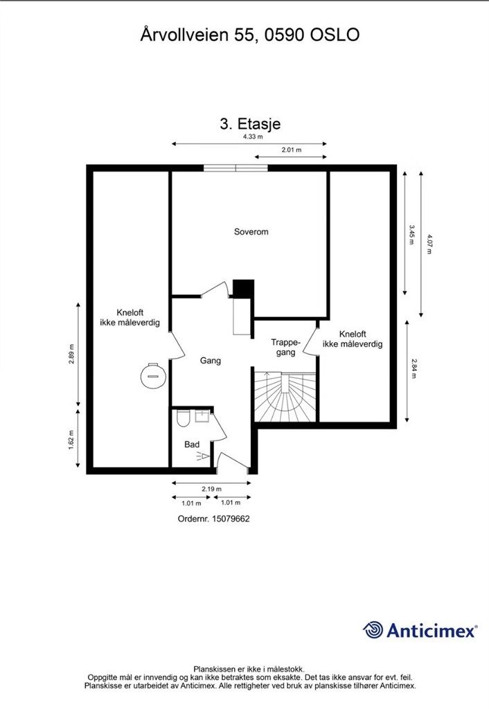 Plantegning - 3 etasje