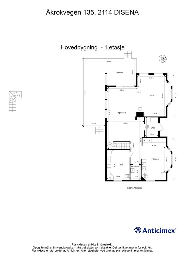 Plantegning - 1. etasje. 