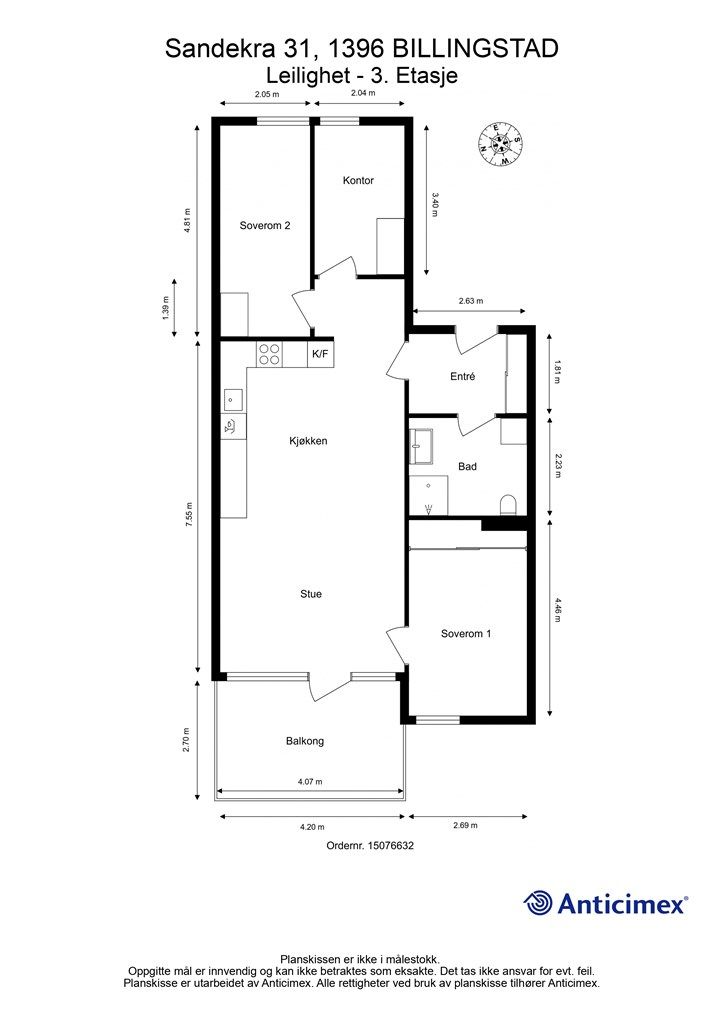 Plantegning 3.etasje.