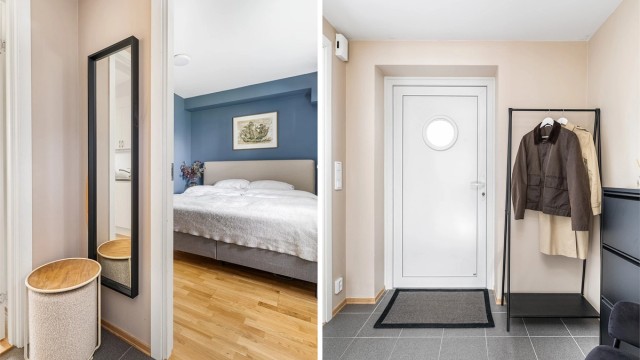 Som i soverommet er det plass til skap eller skyvedørsgarderobe også i entreen.