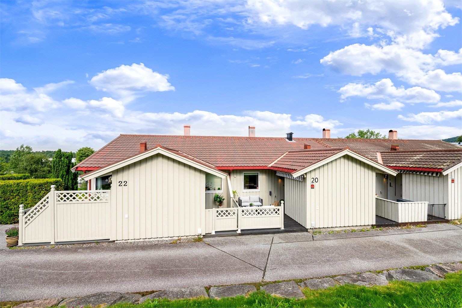 Rekkehuset ligger i Vegsund, i et rolig boligstrøk med lite gjennomkjøring