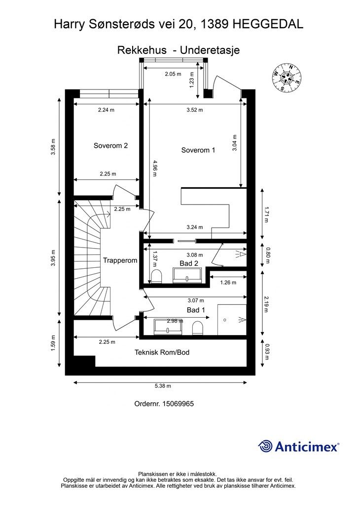Plantegning underetasje.