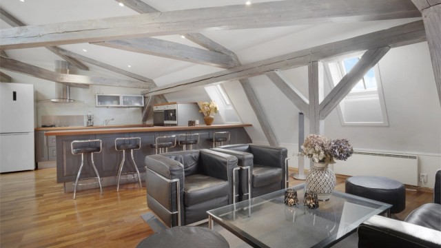 Velkommen til Innherredsveien 2A - Ettertraktet 3-roms selveierleilighet beliggende på toppen av Abrahamsengården ved Bakkebro.
Foto: Harald Wanvik v/Interiørfoto