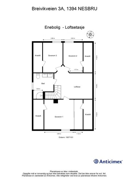 Plantegning - Loftsetasje