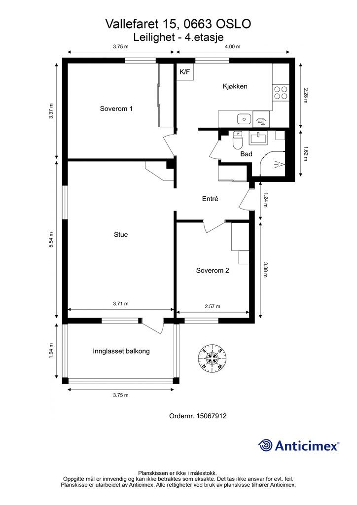 Vi starter med plantegningen slik at du får orientert deg i boligen!