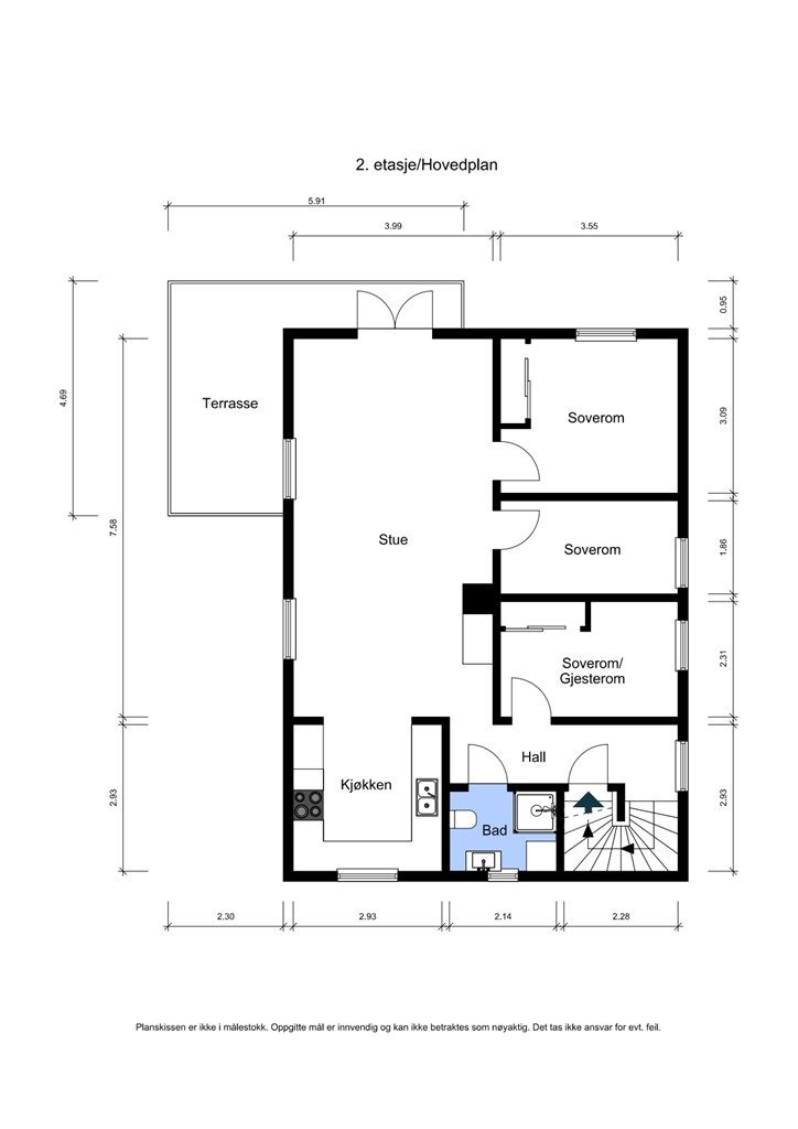 Plantegning loftetasje