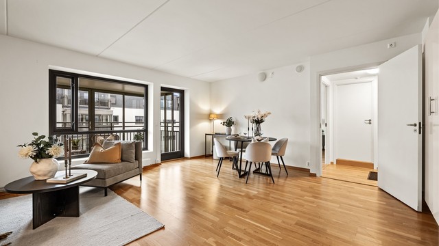 Balansert ventilasjonsanlegg i leiligheten.