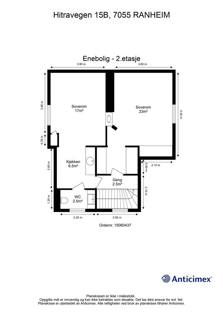 Planskisse 2. etasje. 