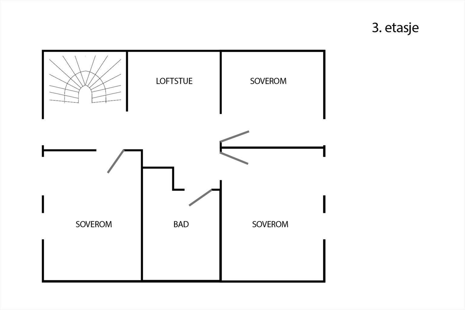 Plantegning 3. etasje.