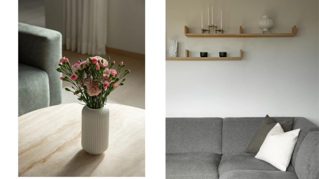 Gjennomtenkte materialvalg og en lys fargepalett gir et helhetlig og tidsriktig uttrykk.