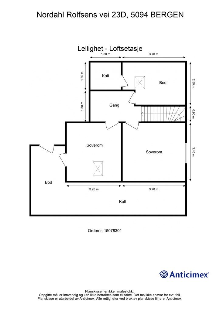 - Plantegning (Loftsetasje) -