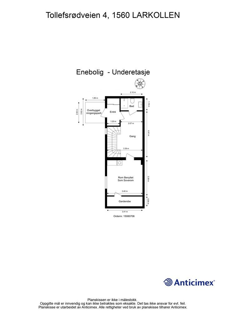 Veiledende skisse av underetasje.