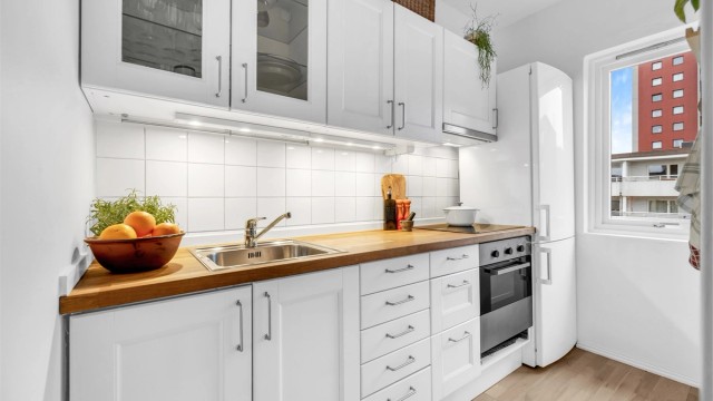 Godt utstyrt kjøkken (alle hvitevarer medfølger).