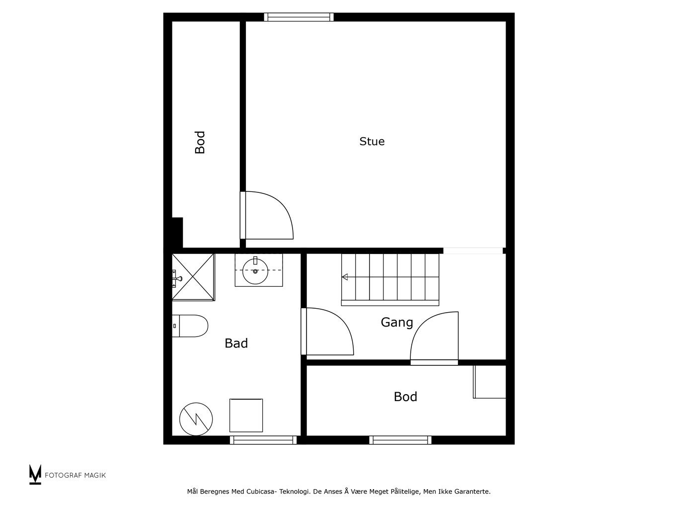 Plantegning kjeller (kjellerstue ikke godkjent for varig opphold)