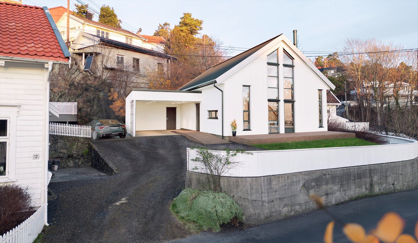 Dette er en illustrasjon i terrenget, det kan være avvik