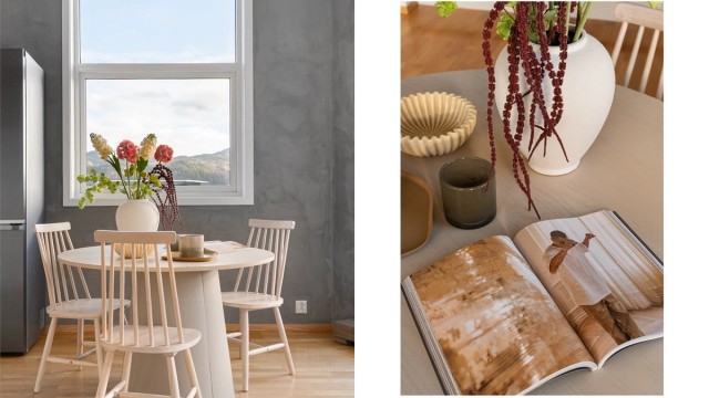 - Spiseplassen kan praktisk plasseres like ved kjøkkenet -