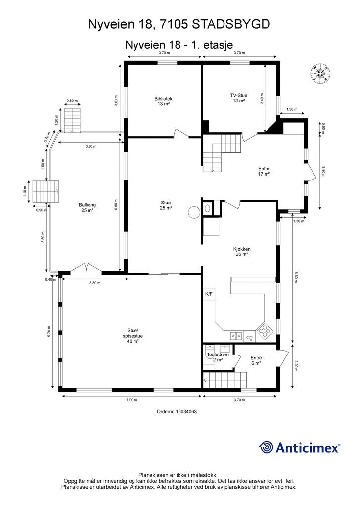 Planskisse hovedbolig - første etasje