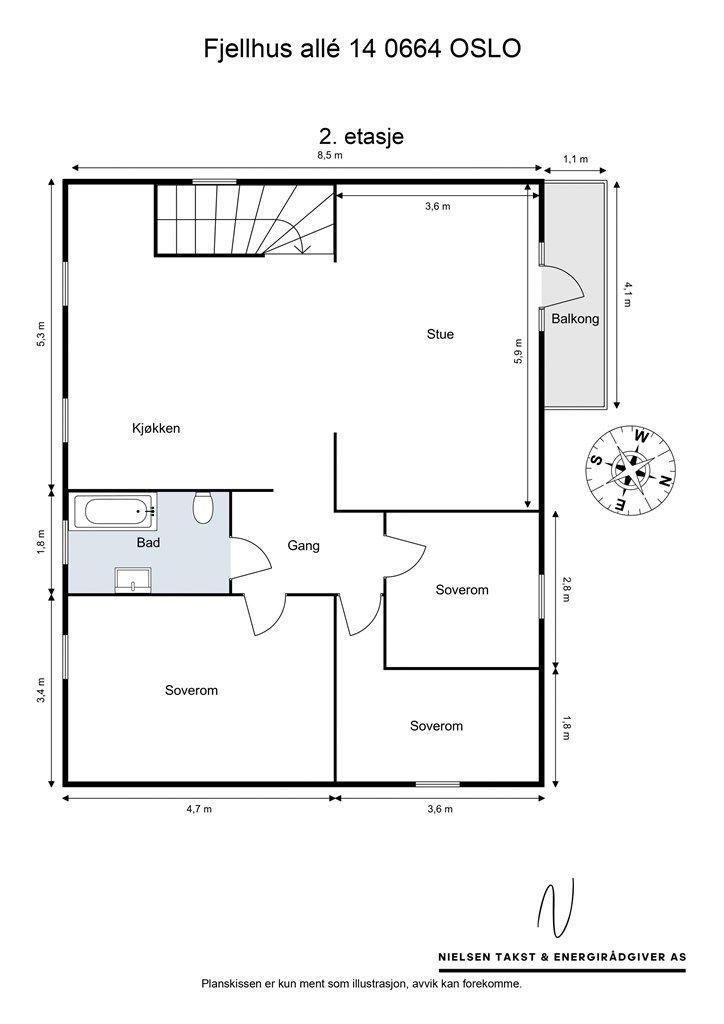 Plantegning 2. etasje.