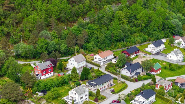Rolig og etablert boligområde.