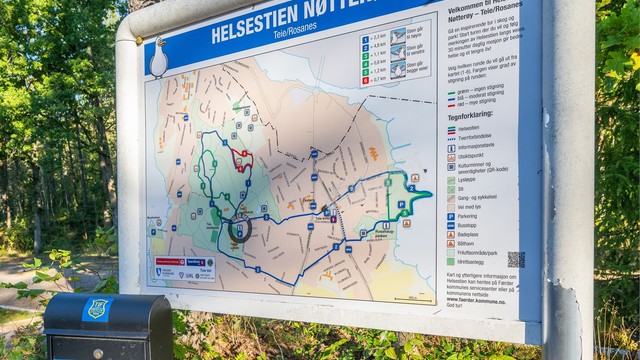 Helsestien og kyststiene på Nøtterøy gir flotte turmuligheter i nærområdet.