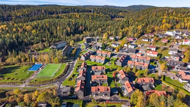 Rolige og naturskjønne omgivelser med oppkjørte skiløyper og skogsstier rett utenfor døren.