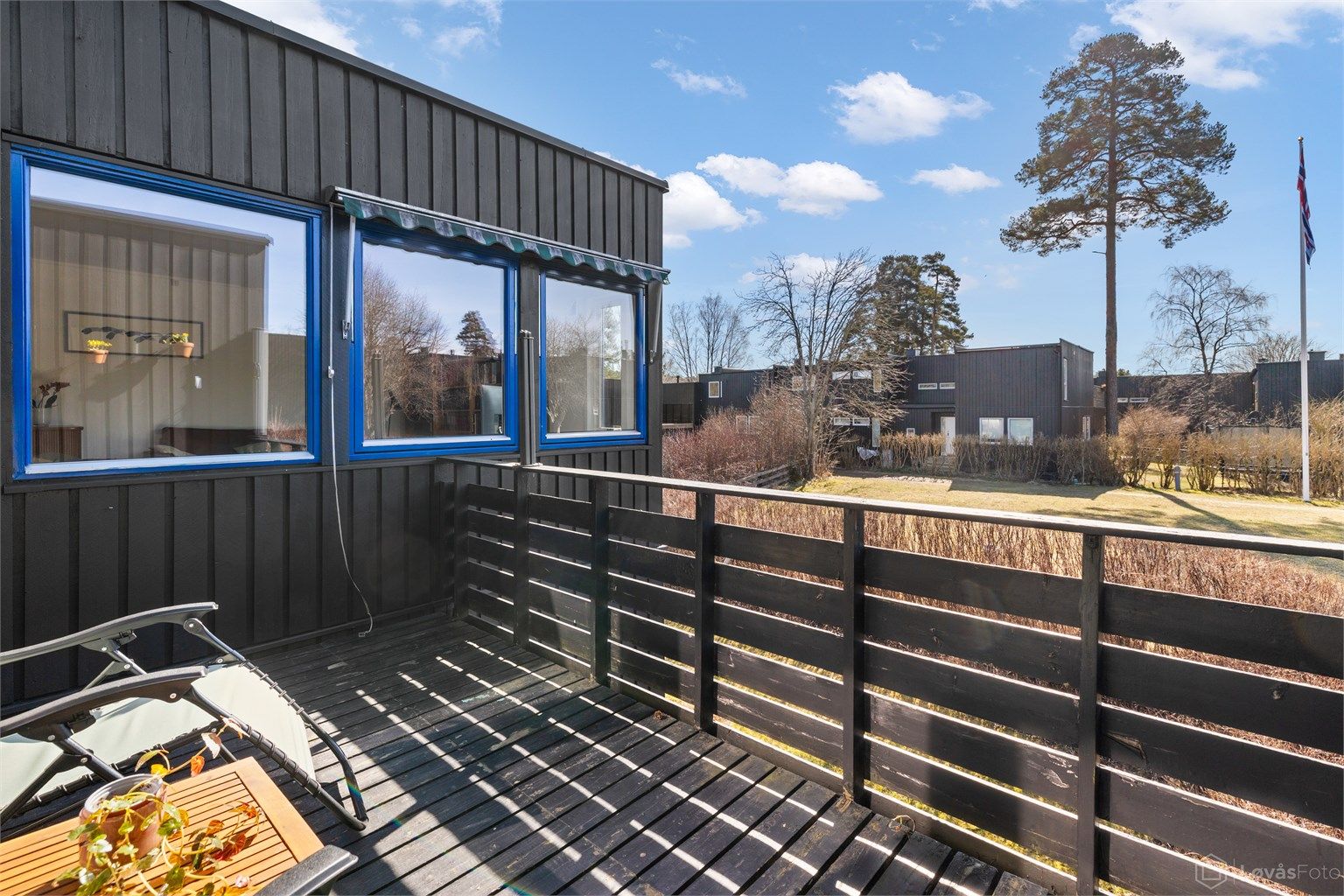 Usjenert sydvendt balkong, uten innsyn