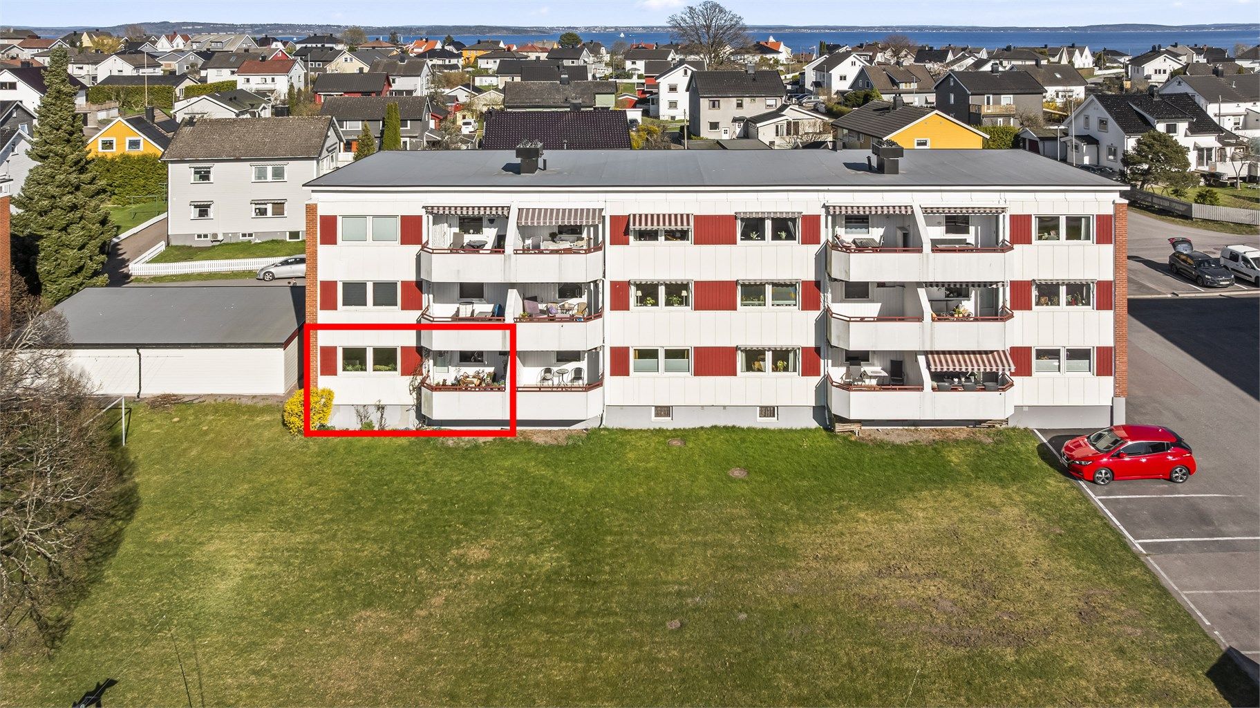 Leilighetens plassering i bygget.