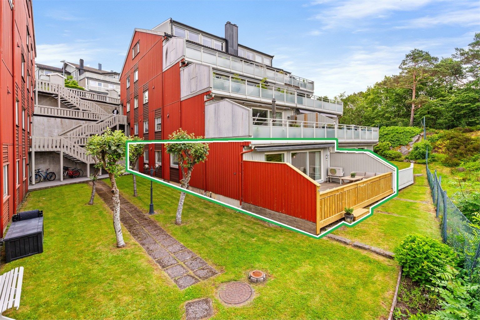 Velholdte fellesarealer og enkelt tilgang til terrasse