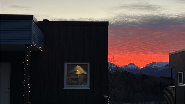 Stemningsfull utsikt fra boligen - bilde tatt av selger