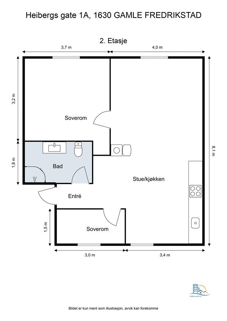 Leiligheten er gjennomgående i andre etasje og disponerer også to kjellerboder på ca. 16 og 6 kvm.
