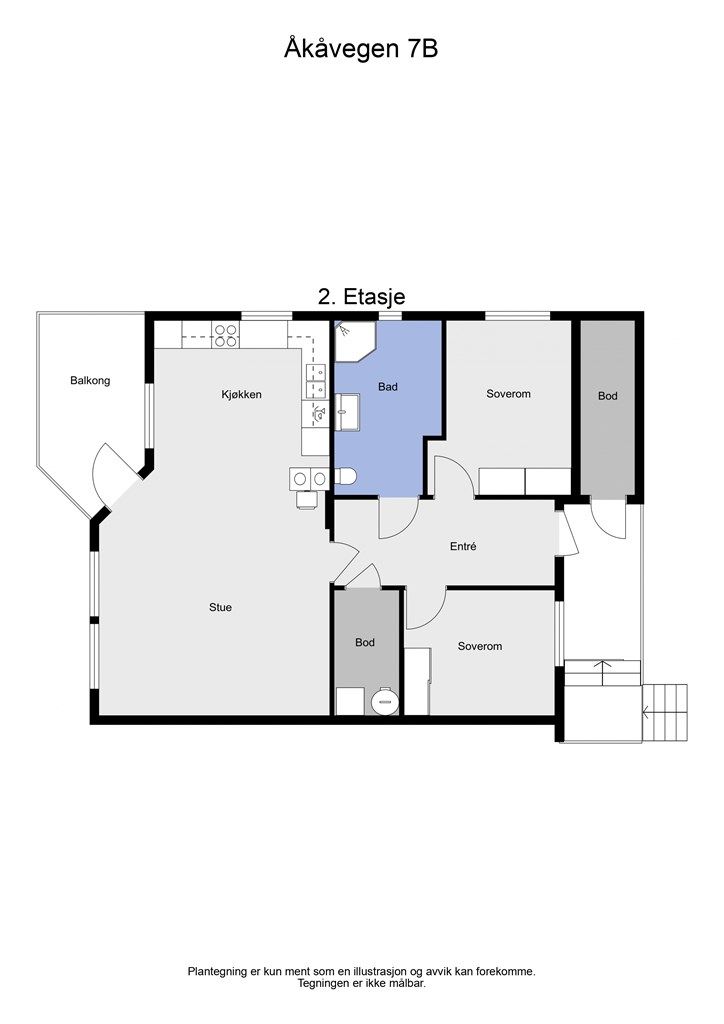 2 D plantegning 2. etasje