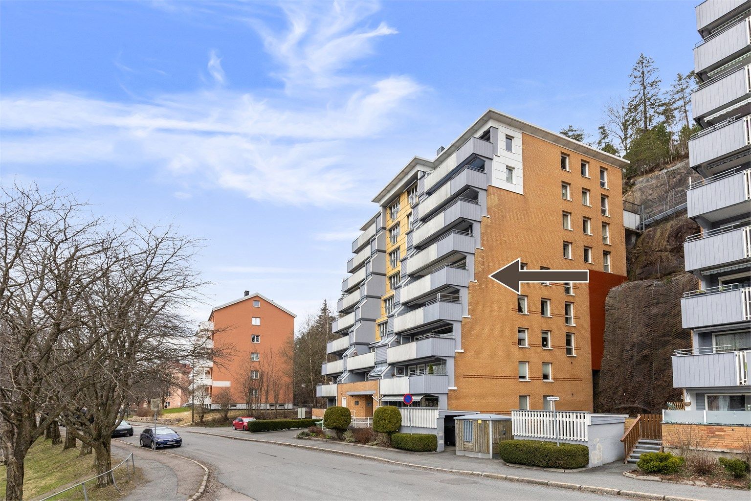 Leiligheten ligger fint og luftig til i byggets 5. etasje