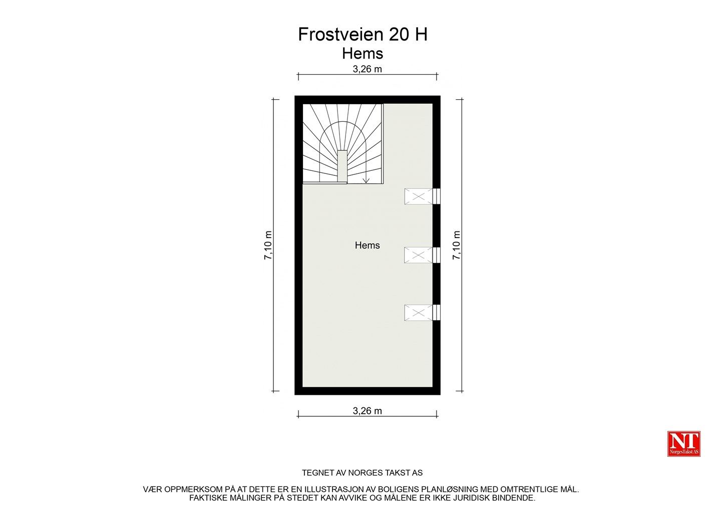 Plantegning loftsetasjen.