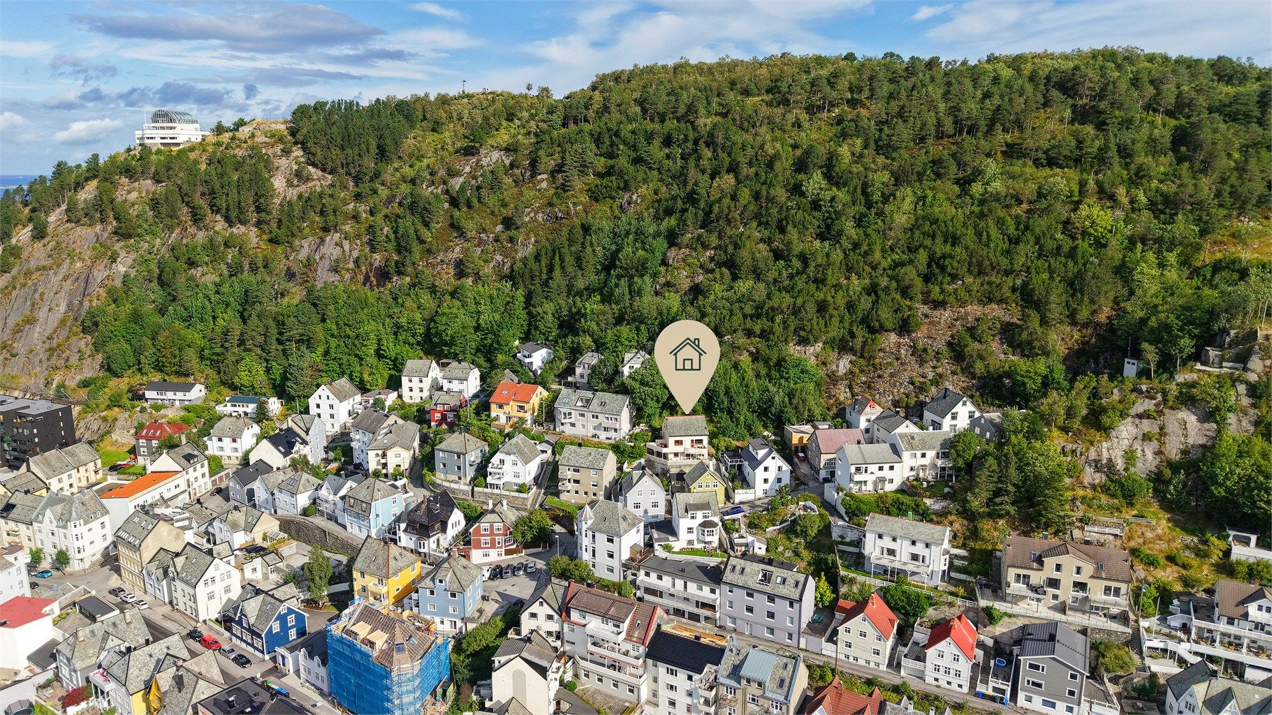Dronebilde over nærområdet 