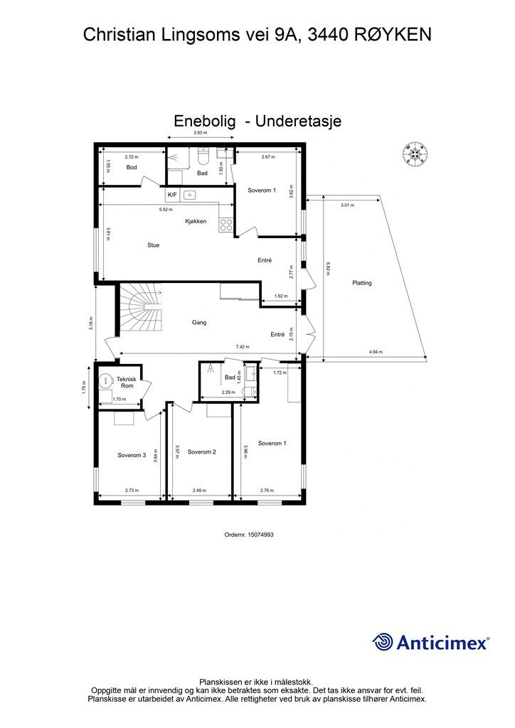 Plantegning underetasje 