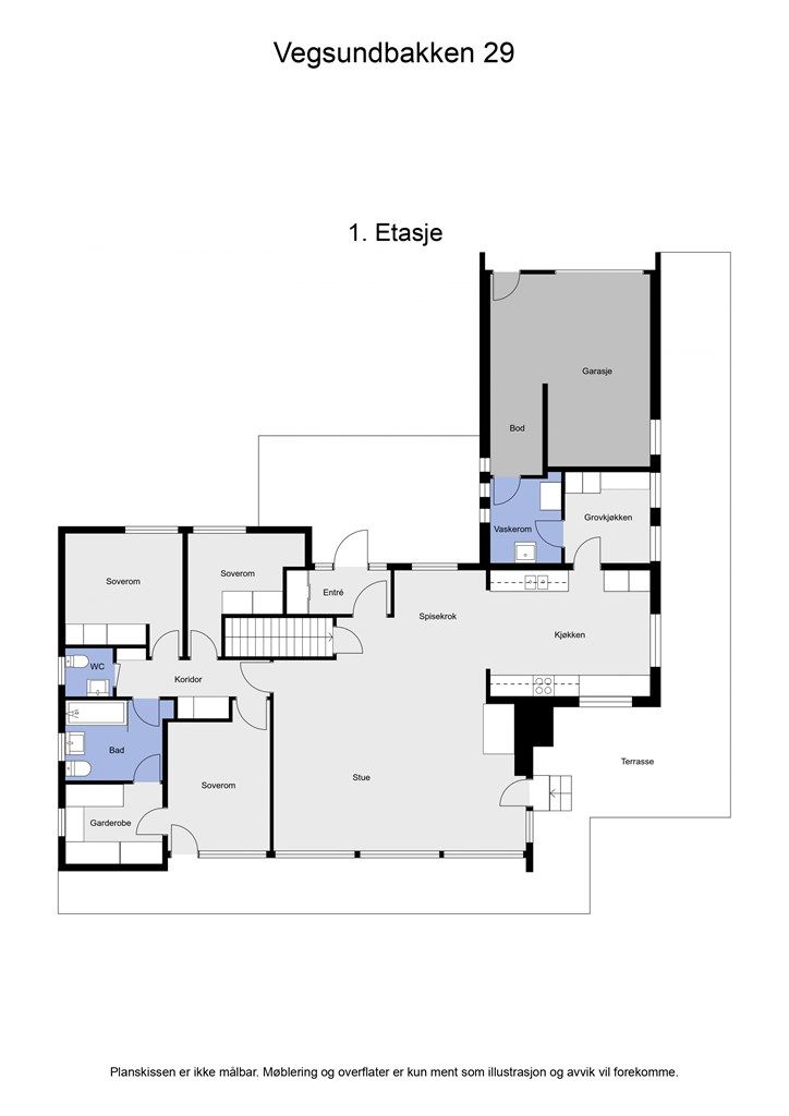 2 D plantegning hovedetasje
