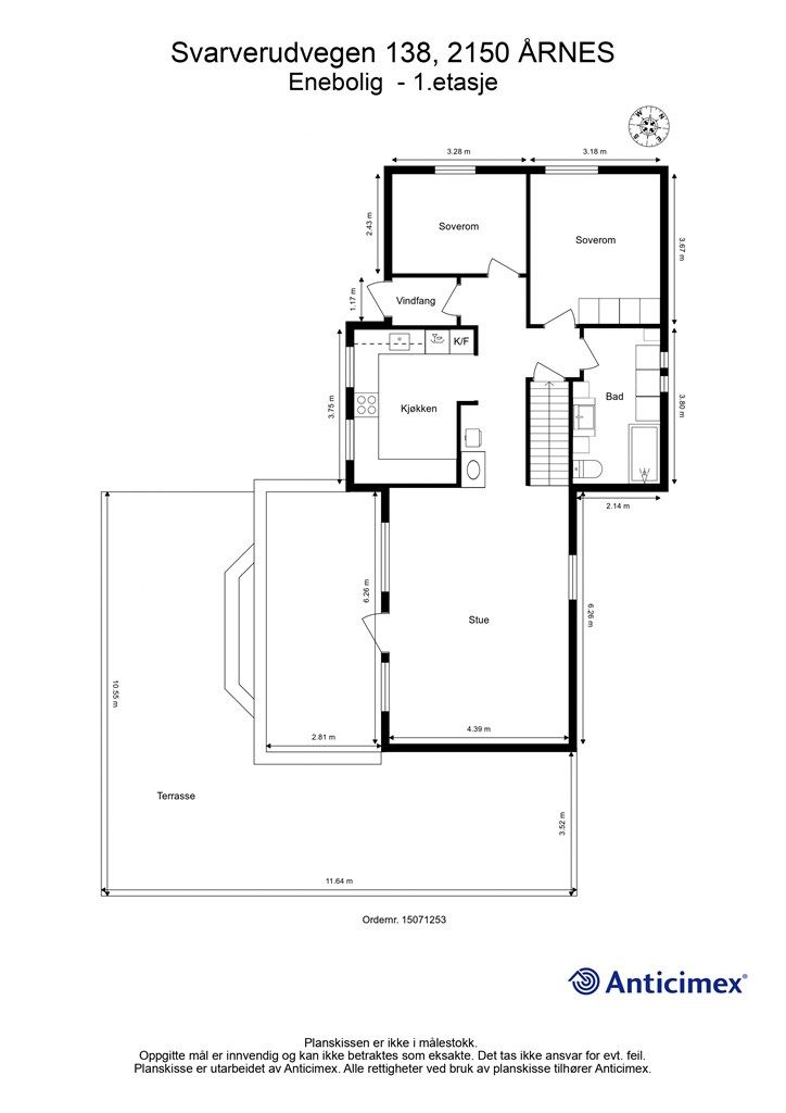 Plantegning - 1. etasje. 