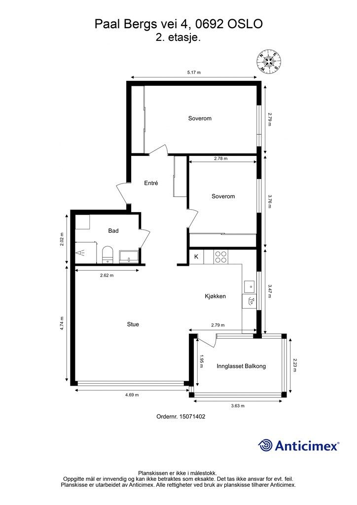 Plantegning, 2.etasje.