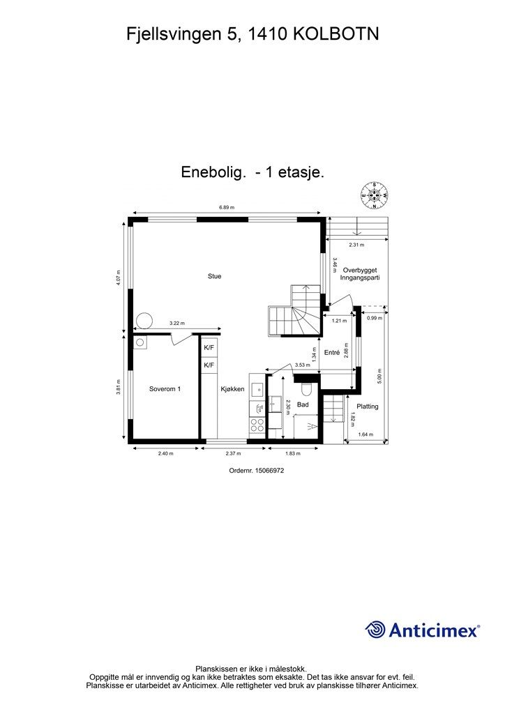 Vi starter med plantegning i 1. etasje slik at du får orientert deg i boligen! 
